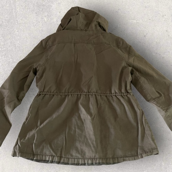 Women's Cargo Pocket Utility Jacket Hooded Green XSMALL - Picture 7 of 16